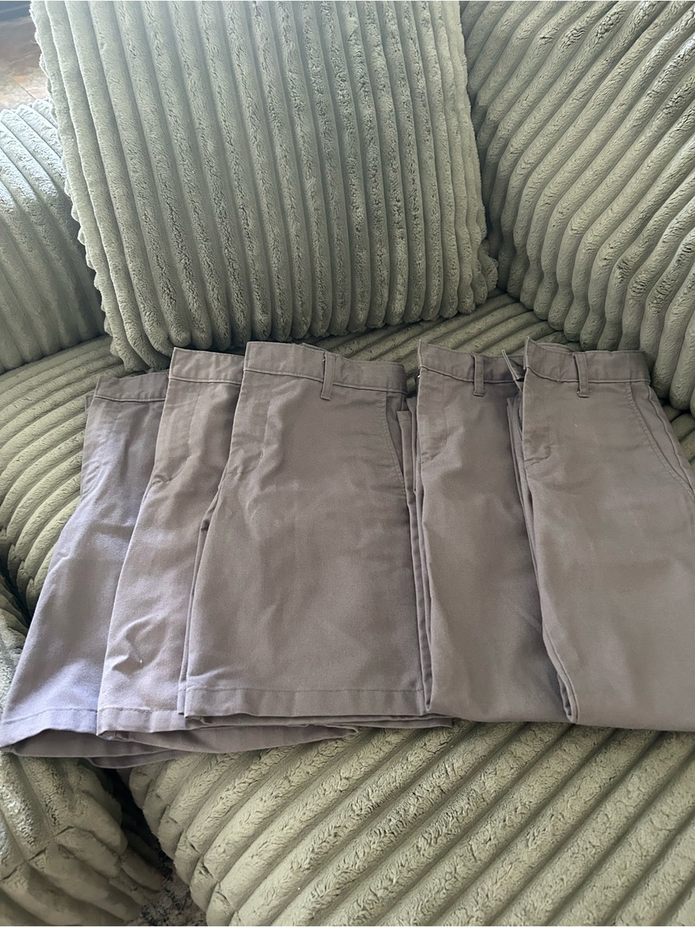 Gray Straight Leg Uniform Pants and Shorts - Neutral Gray